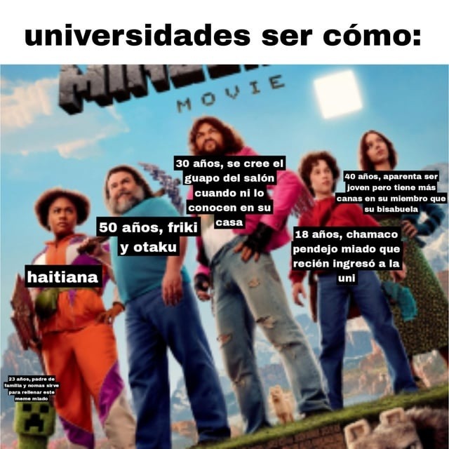 La uni es como el multiverso, cada edad su propio lore - meme