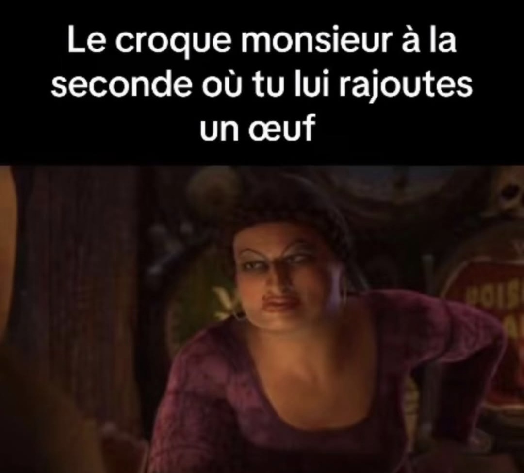 Quand t'ajoutes un œuf et le croque se transforme en giga brunch - meme