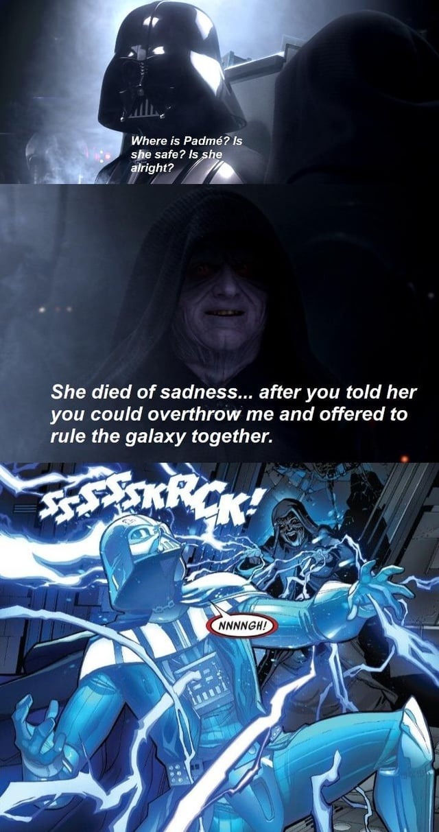 Padmé died of sadness, and that’s on galactic betrayal - meme