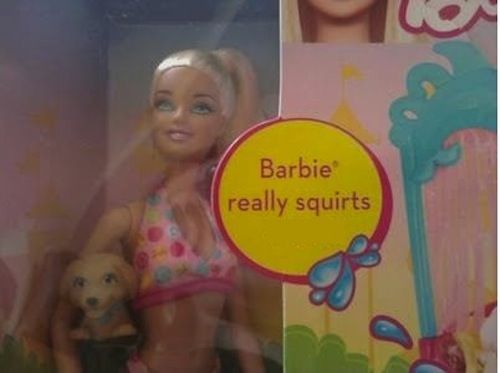 Barbie really squirts - meme