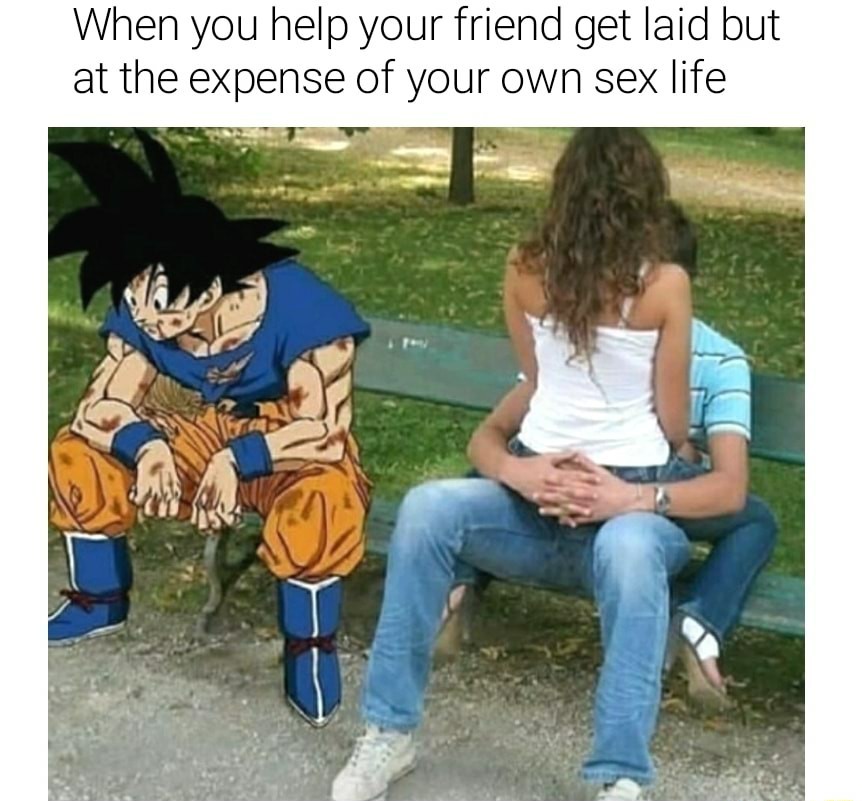 Goku has 2 kids and is like 45 right now - meme