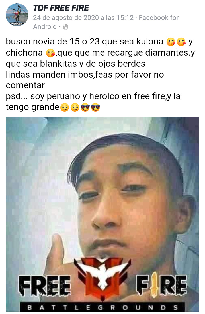 Peruano y juega free fire - meme