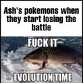 Ash's pokemons when they start losing the battle