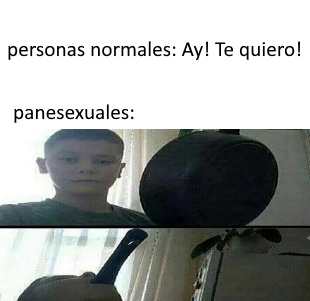 Si no entienden La palabra "pansexuales" lleva "pan" y pan en español es un sarten - meme