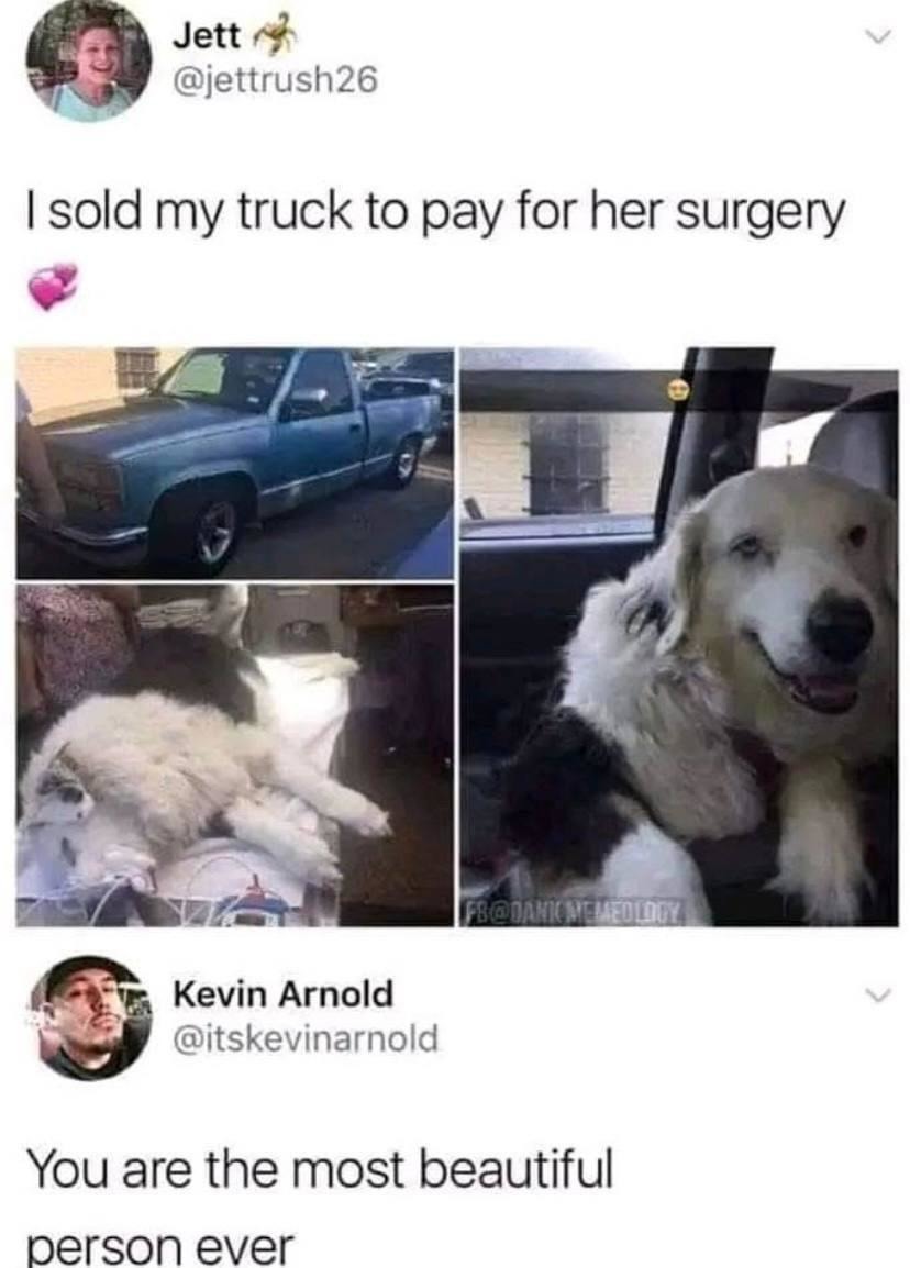 Sold my truck to save her life. No regrets - meme