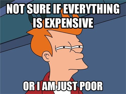 Not sure if everything is expensive or I am just poor - meme