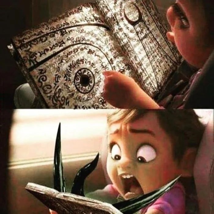 Hermaeus Mora coming to touch you through his funny book - meme