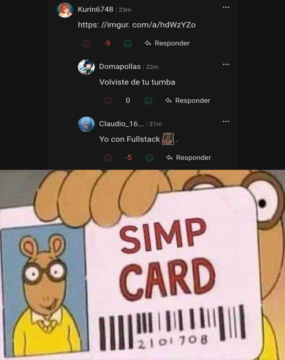 Tremendo simp el Claudio :cool: (Fullstack Es Una Mujertrans entonces Claudio Esta Desesperado en ponerla a un Trans) - meme