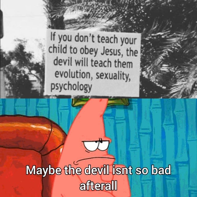 The Devil is a hell of a teacher - meme
