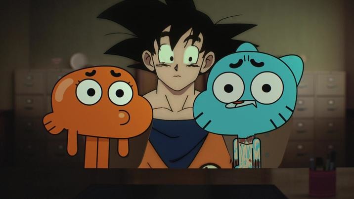 Gumball crossover with Goku - meme