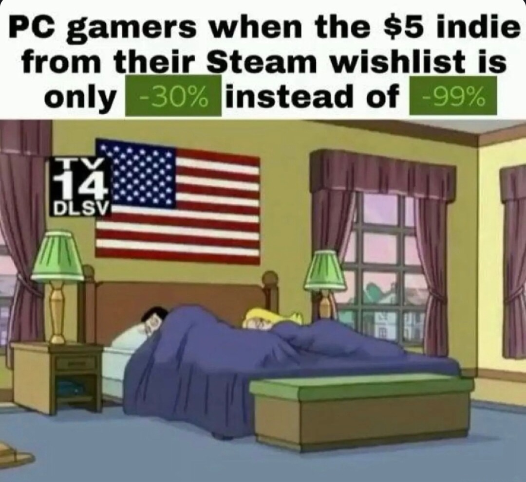 PC gamers mad the indie isn't -99% - meme