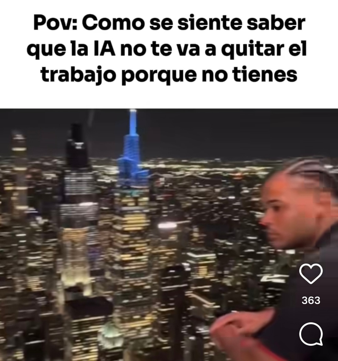 gracioso alivio sin empleo IA - meme