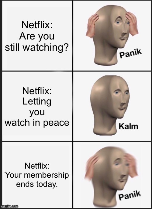 Netflix can let you can be Kalm, and also Panik (unfortunately)! - meme