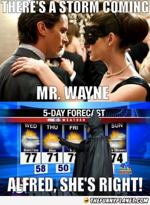 batman is no meteorologist - meme
