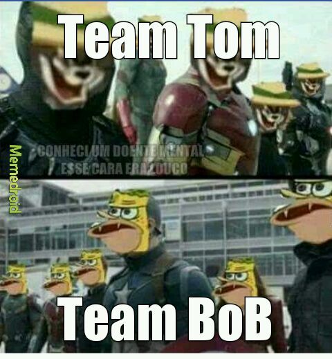Team tom ou team BoB ??? Fala nos comentários ^^ - meme
