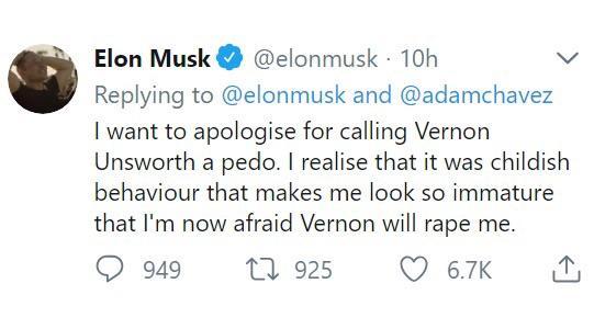 Elon Musk apology tweet - meme