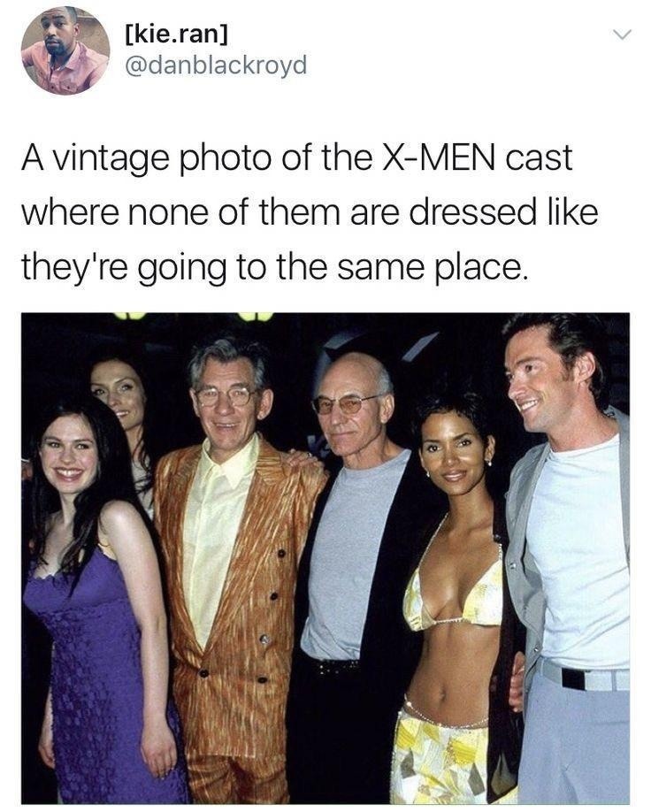 X-Men or fashion disaster? No one dressed for the same movie - meme