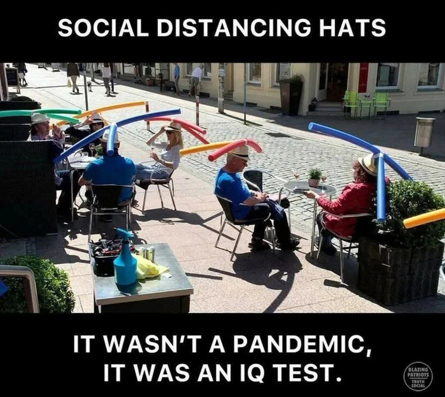 ﻿SOCIAL DISTANCING HATS IT WASN’T A PANDEMIC , IT WAS AN IQ TEST. Akziol