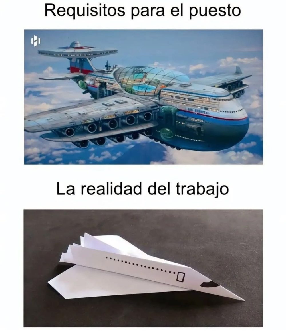 Los requisitos del trabajo vs lo que te espera en la vida real - meme