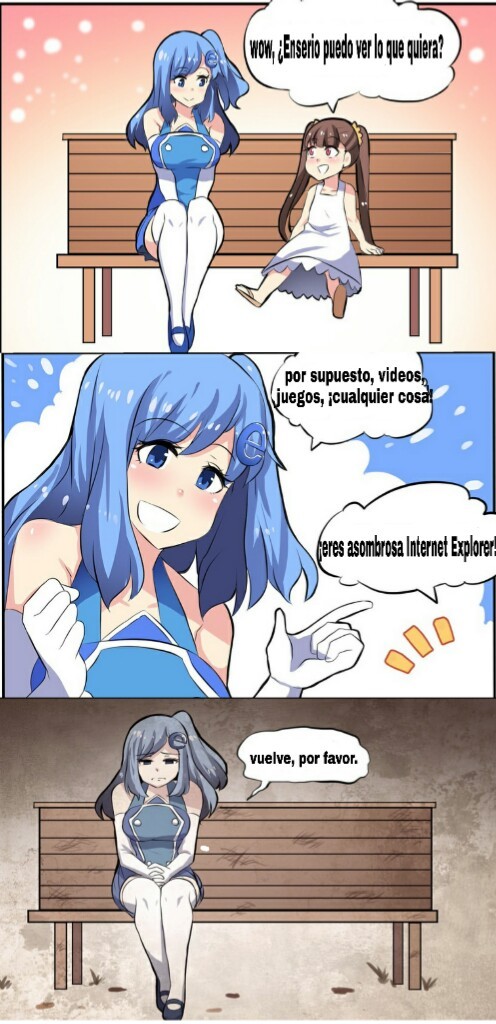 Pobre Internet Explorer-chan :( - meme