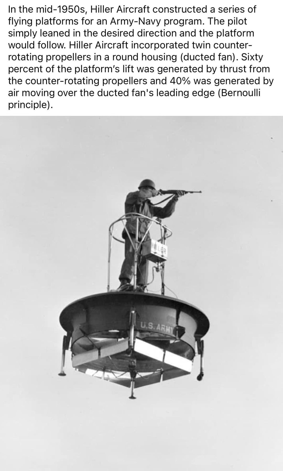 Flying platforms constructed by Germany in 1950 - meme