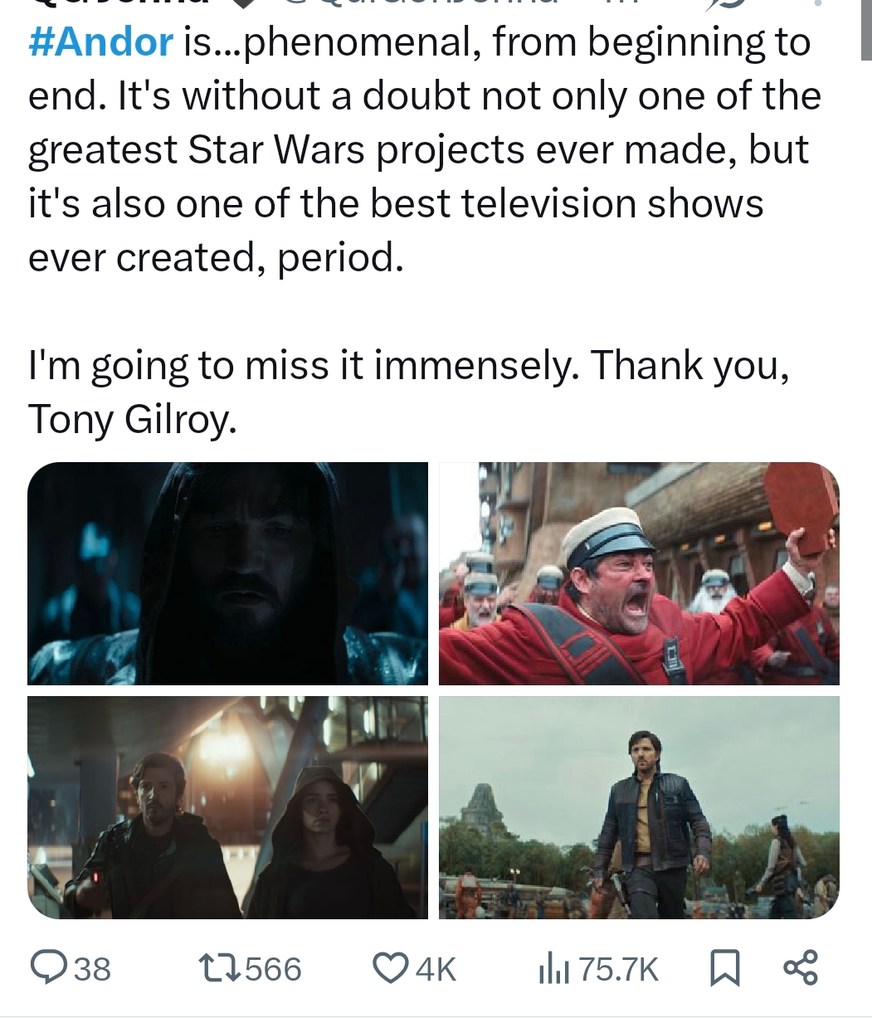 Andor fans after the finale: crying, shaking, thanking Tony Gilroy - meme