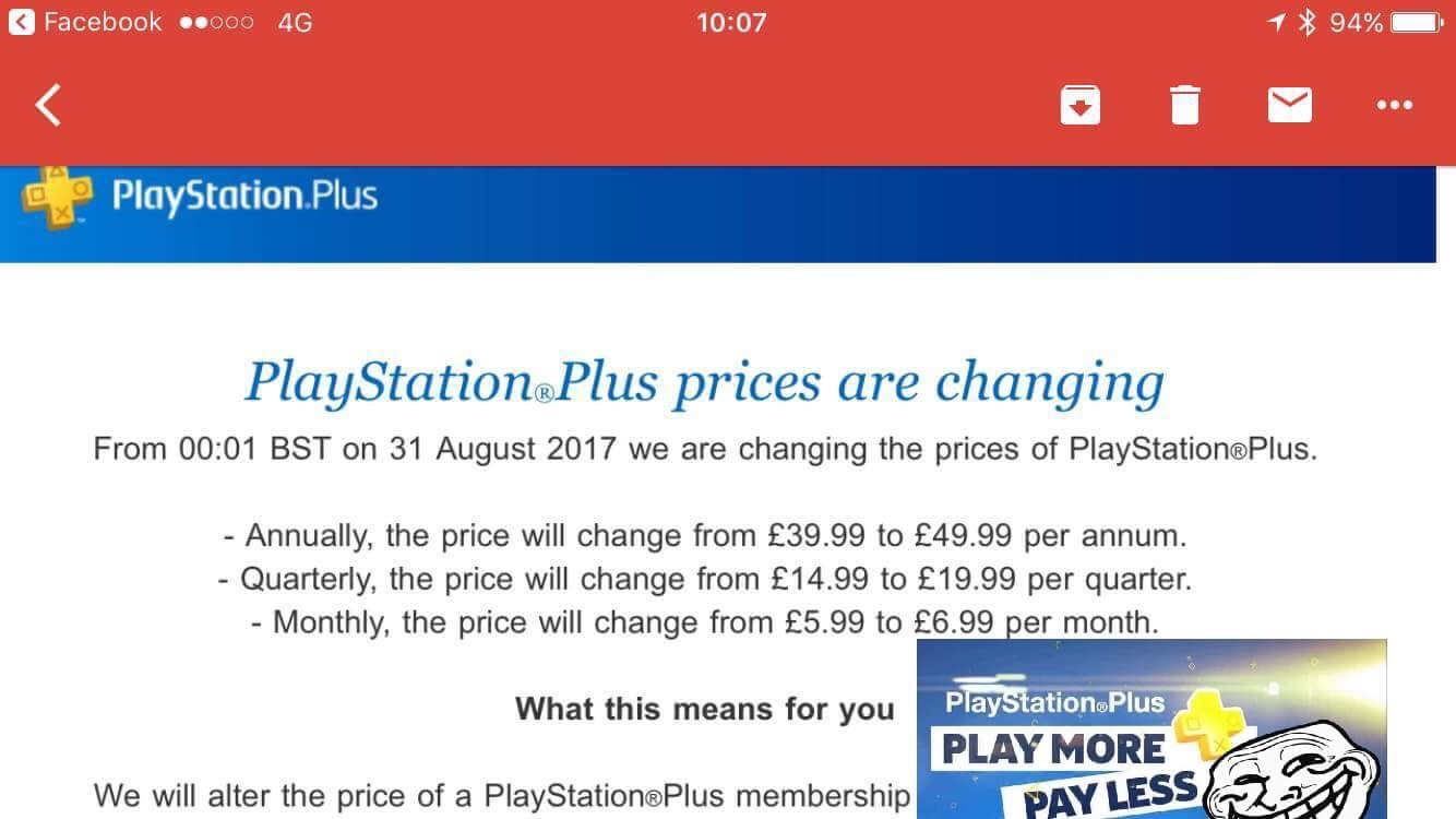 PlayStation Plus Price Increase... - meme