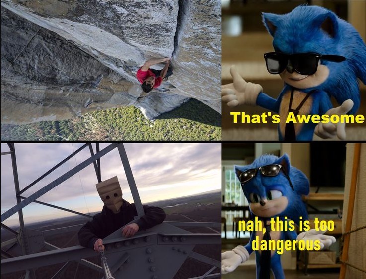 Freesolo vs Lattice Climber - meme