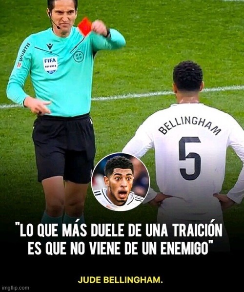 Meme de Bellingham en el Real Madrid Man City