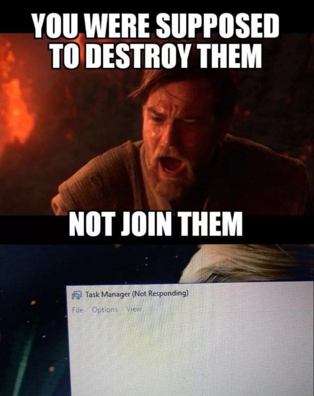 Task manager not responding - meme