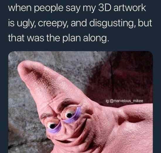 3D Evil Patrick Star - meme
