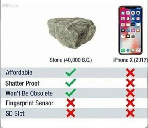 IPhone X vs Stone - meme