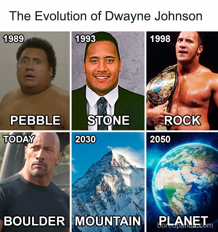 The Evolution of Dwayne Johnson - meme