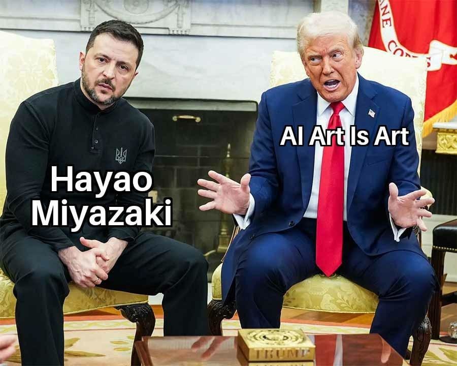 AI art is still art – Hayao Miyazaki probably never - meme