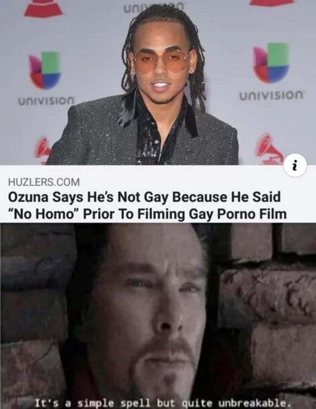 Ozuna says he's not gay because he said 'No homo' prior to filming gay porno film - meme