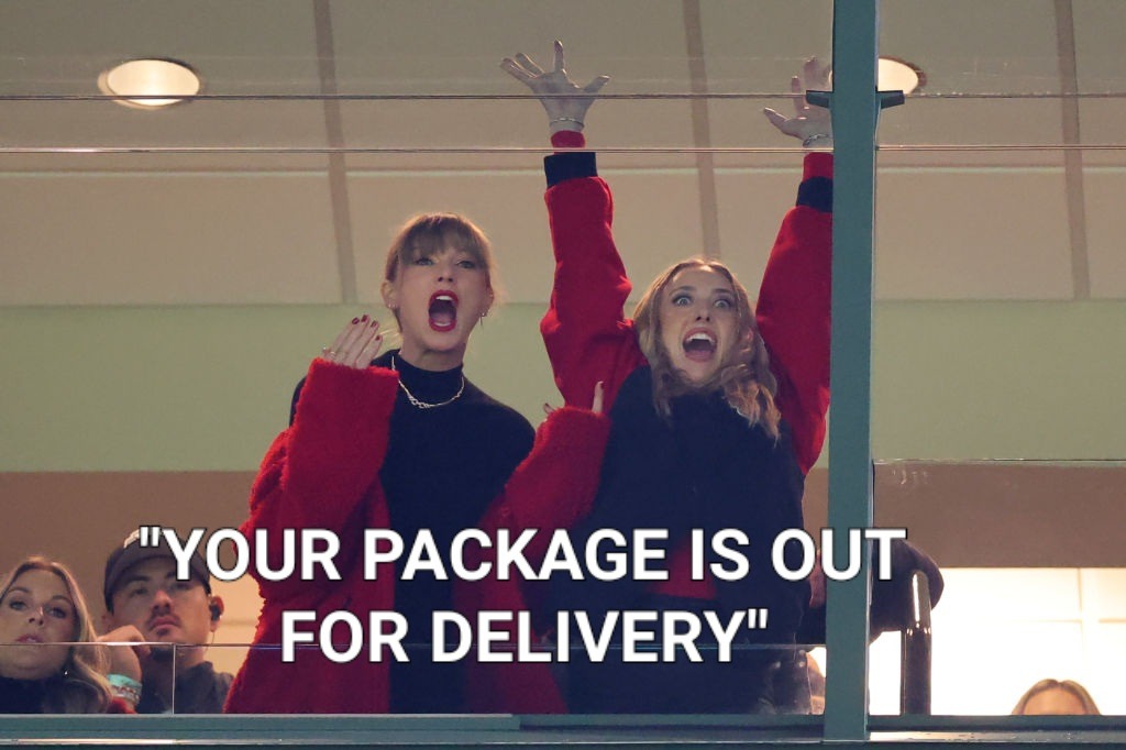 Taylor Swift Chiefs Game- Package Delivery Meme
