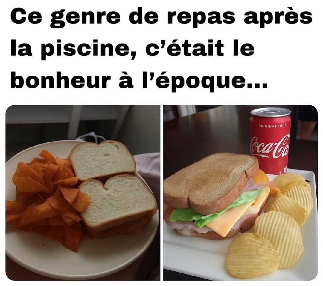 Ce repas de roi après la piscine c'était le feu - meme