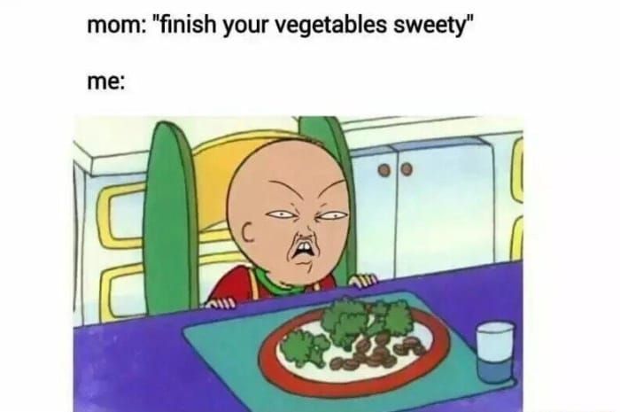 Vegetables and Calliou - meme