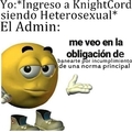 En KnightCord es un principio el no ser heterosexual, si te banean, probablemente es porque sos una persona normal.