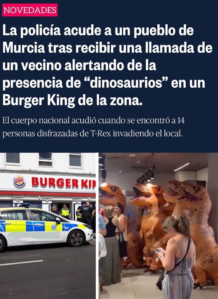 Meme de broma de dinosaurios en Murcia 2022