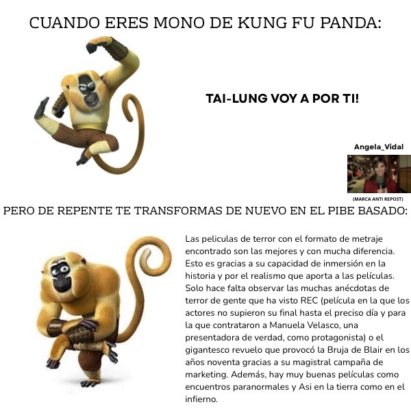 mi top personal es REC (obviamente, mi cuenta va de ello), encuentros paranormales 1 y 2 y la bruja de blair. - meme