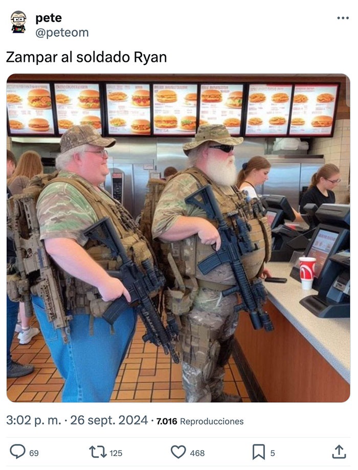 Salvar al soldado gordo Ryan - meme