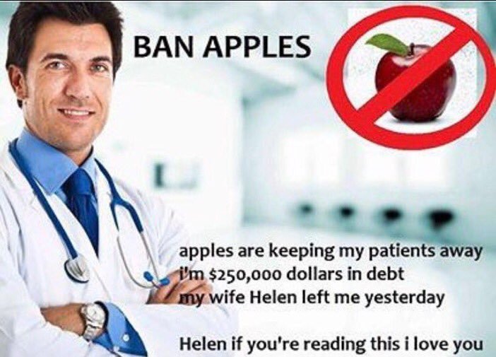 The apples are bad - meme