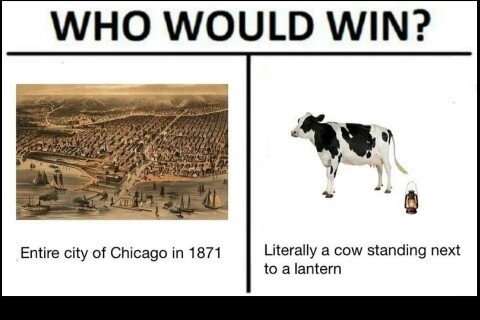 Great Chicago fire. - meme