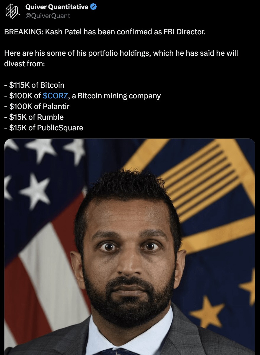 Kash Patel confirmed as FBI director - meme