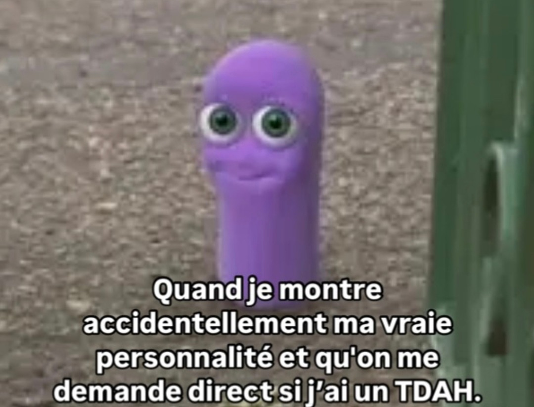 je montre ma vraie perso et direct on me dit t’as un tda‑h biiiiiim meme relou
