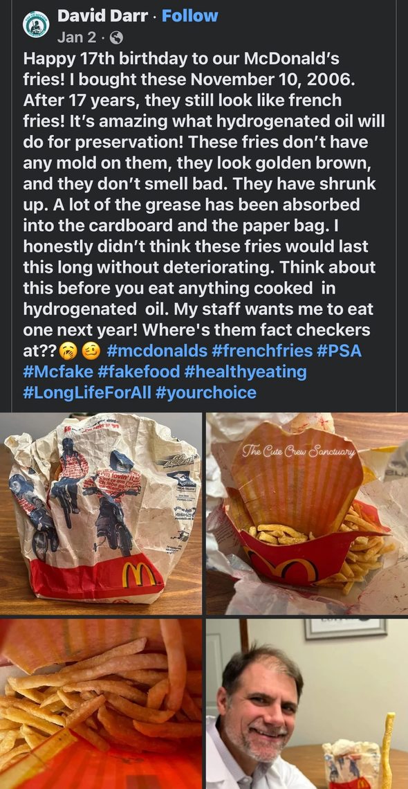 Happy 17th birthday to McDonalds fries - meme