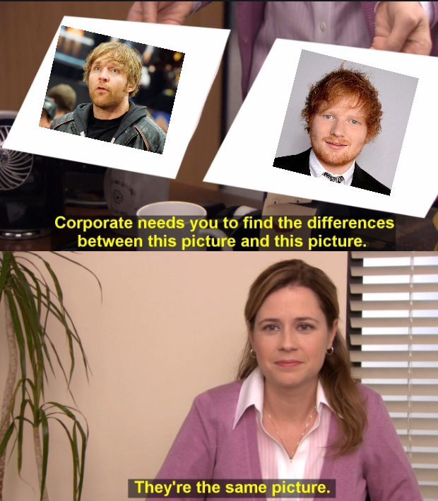 Ed Sheeran y Dean Ambrose - meme