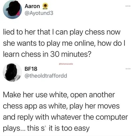 How to cheat at online chess - meme