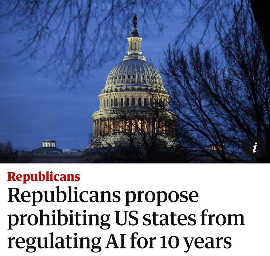 10 years of AI chaos, no regulation allowed - meme